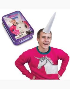 Yes, I live in my parents' basement. How did you know? inflatable unicorn horn costume on amazon.