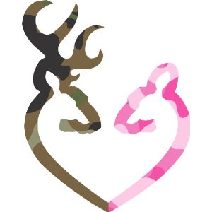 valentine's day camo deer sticker