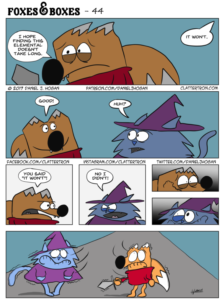 Comic - Foxes & Boxes page 44 by Daniel J. Hogan - Clattertron.com